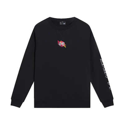 Li-Ning Sports Life Logo Embroidered Crewneck Sweatshirt Black AWDS923-3