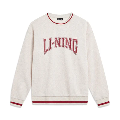Li-Ning Sports Life Pullover Sweatshirt Unisex Grey with Letter Print AWDTB51-1