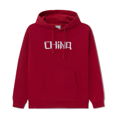Li-Ning Sports Life Red Embroidered Letter Hoodie Unisex Pullover AWDRB80-8