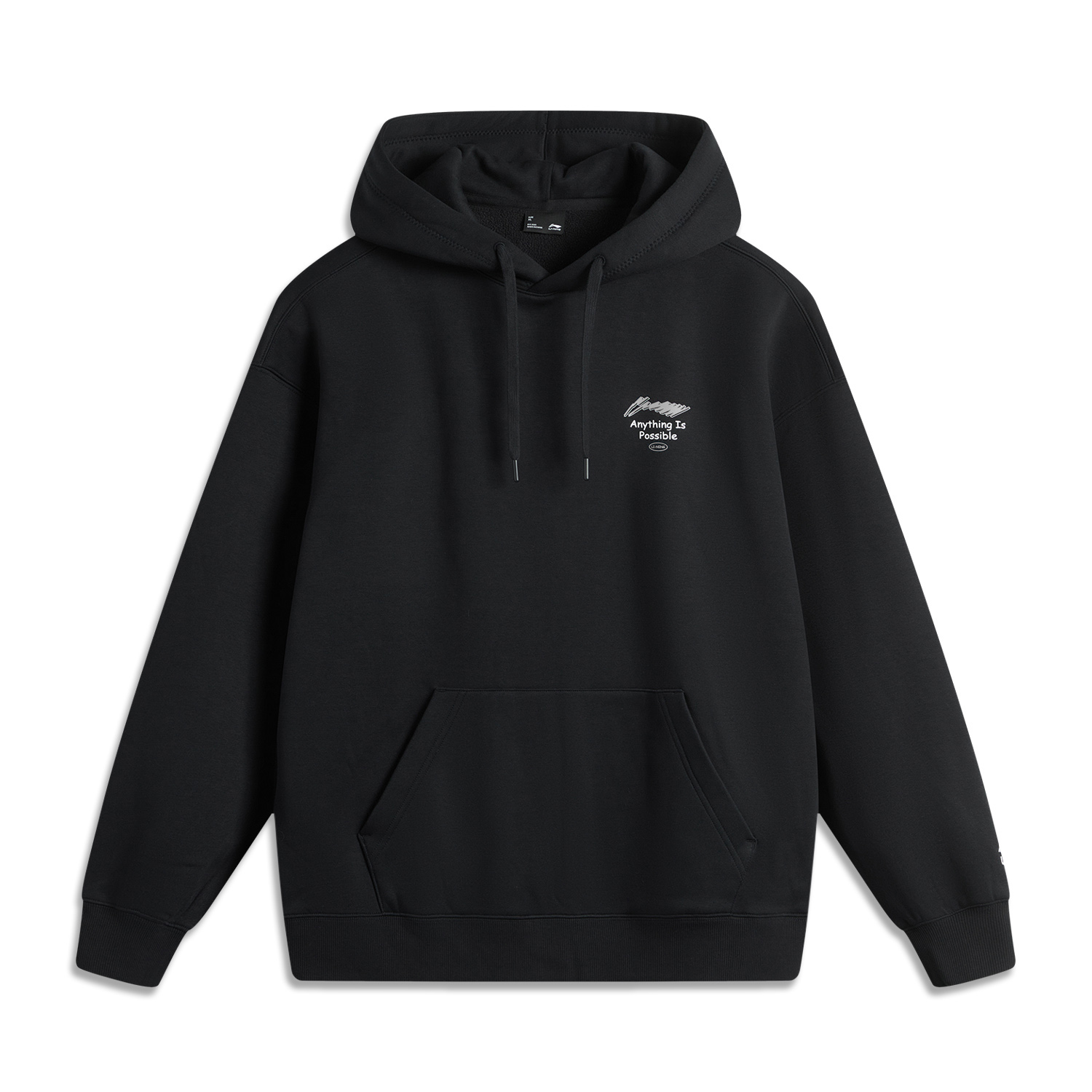Li-Ning Sports Life Retro Hoodie Unisex Black - Anti-static, Warm & Comfortable AWDUA05-4