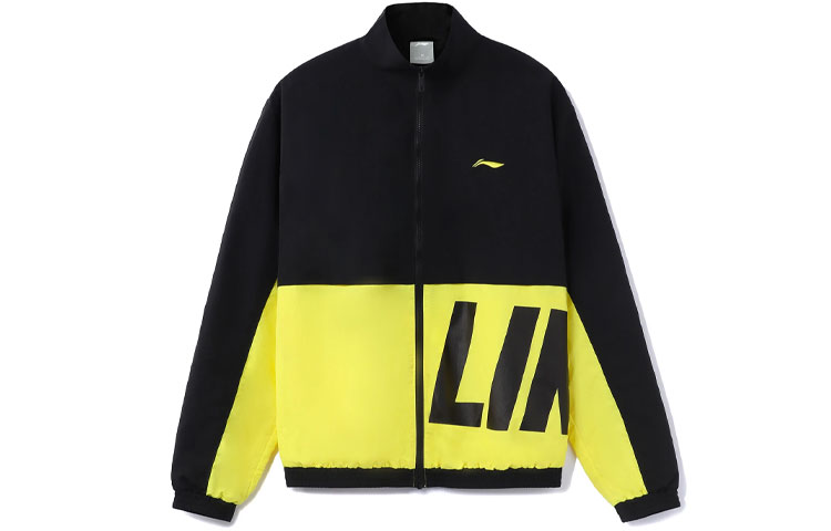 Li-Ning Sports Life Series Colorblock Logo Loose Jacket Unisex Black AJDR484-4