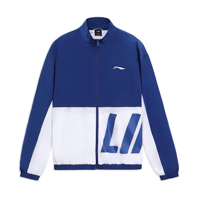 Li-Ning Sports Life Series Colorblock Logo Loose Jacket Navy/White Unisex Couple Style AJDR484-5