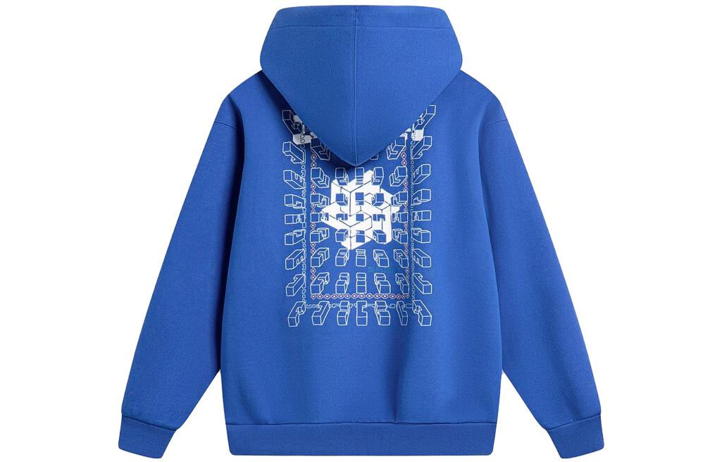 Li-Ning Sports Life Series Graphic Print Hoodie Bright Blue () AWDT899-2