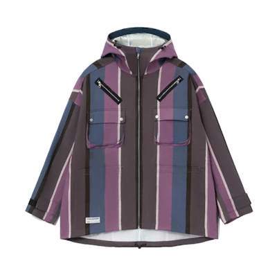 Li-Ning Sports Life Series Multi-Pocket Striped Hooded Jacket Purple Men’s AJDR525-2