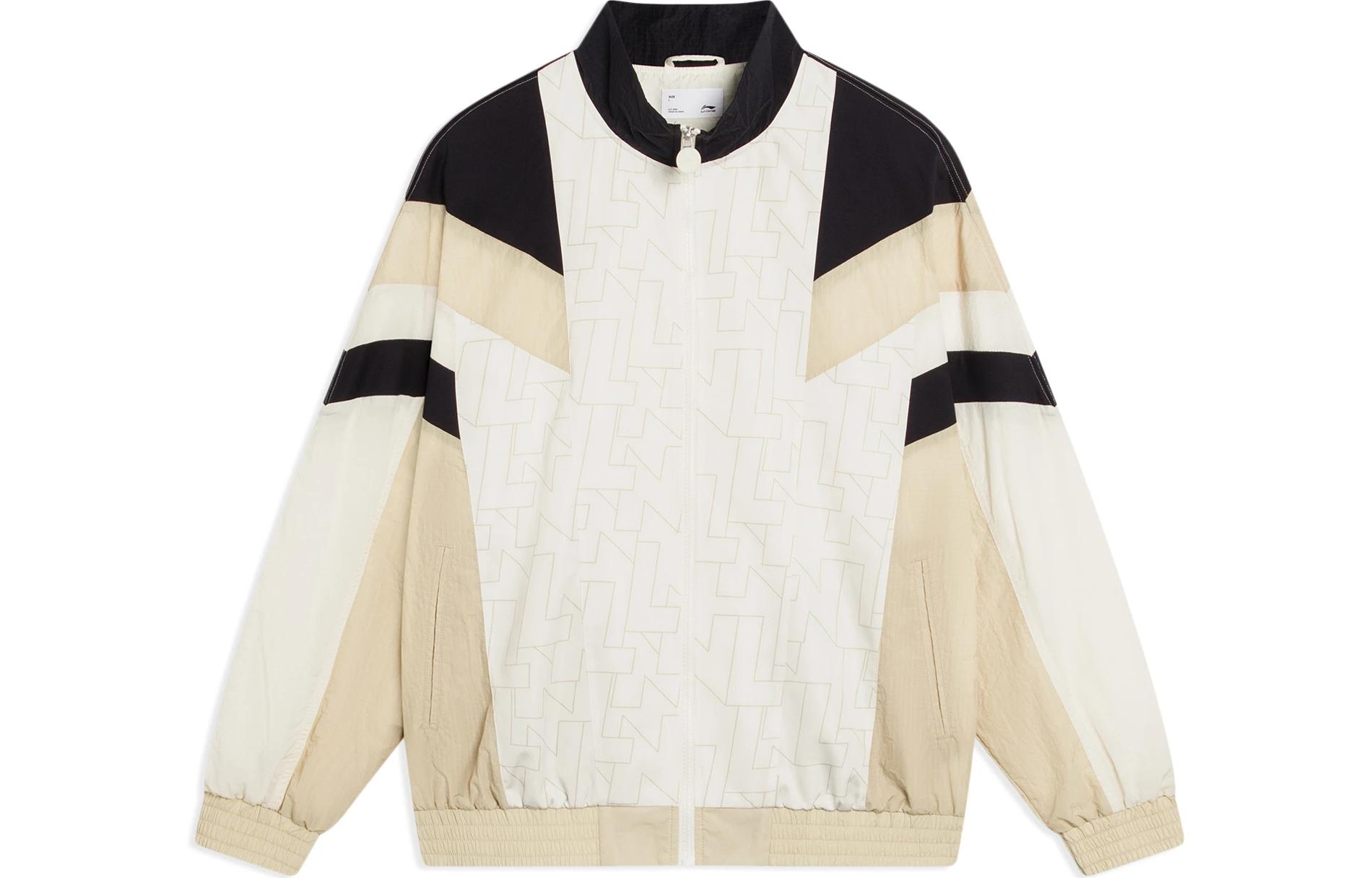Li-Ning Sports Life Series Off-White Patchwork Zip Jacket Unisex情侣款 AJDT015-2