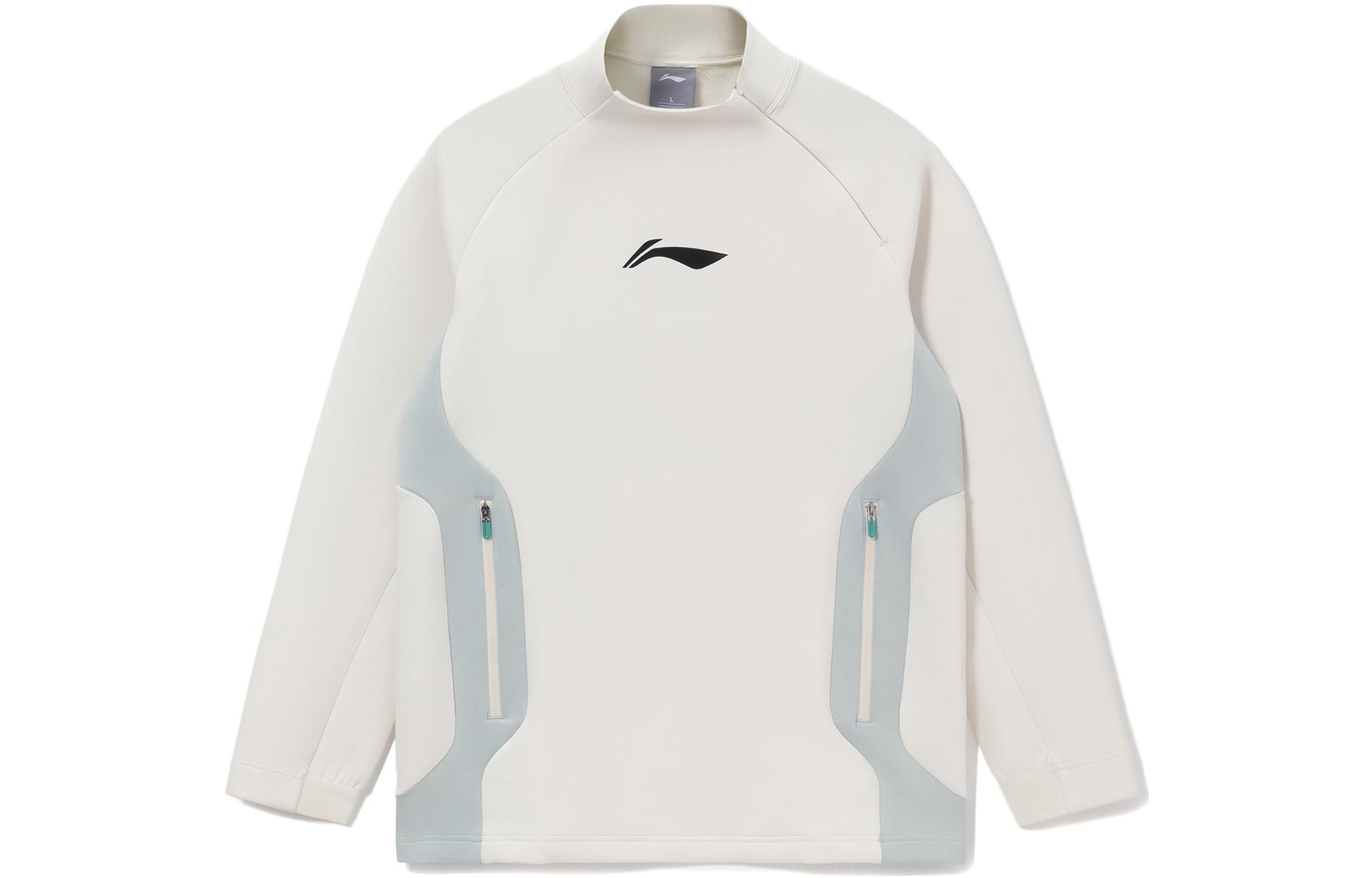 Li-Ning Sports Life Series Patchwork Logo Loose Fit Sweatshirt White () AWDR711-1
