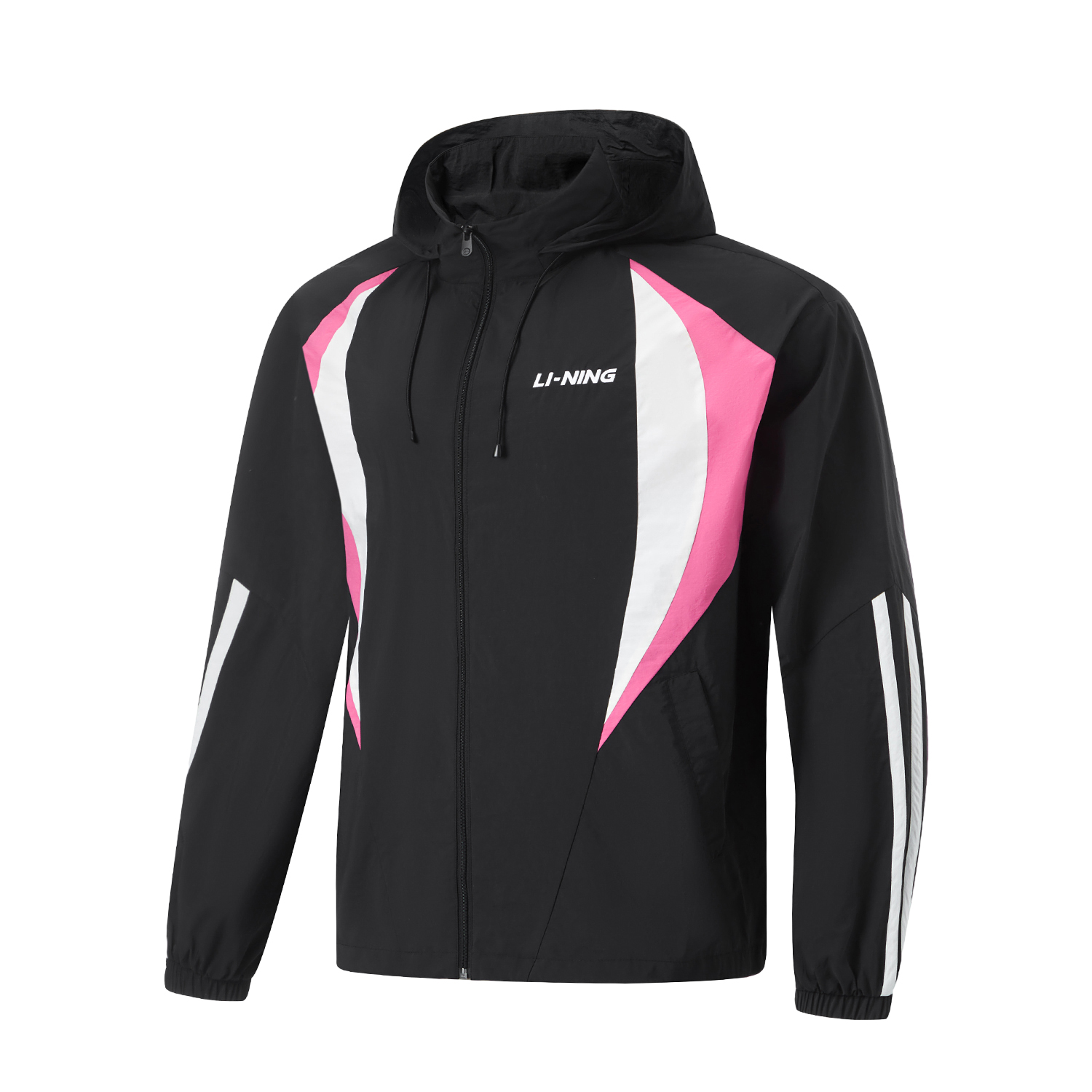 Li-Ning Sports Life Series Unisex Black Long Sleeve Zip-Up Windbreaker AFDU863-2
