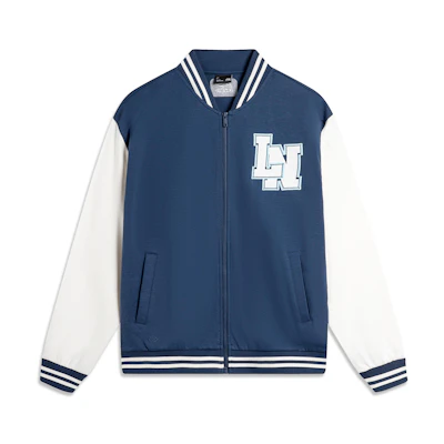 Li-Ning Sports Lifestyle Color-Blocked Logo Knit Jacket Deep Navy (Men’s) AFDU553-2