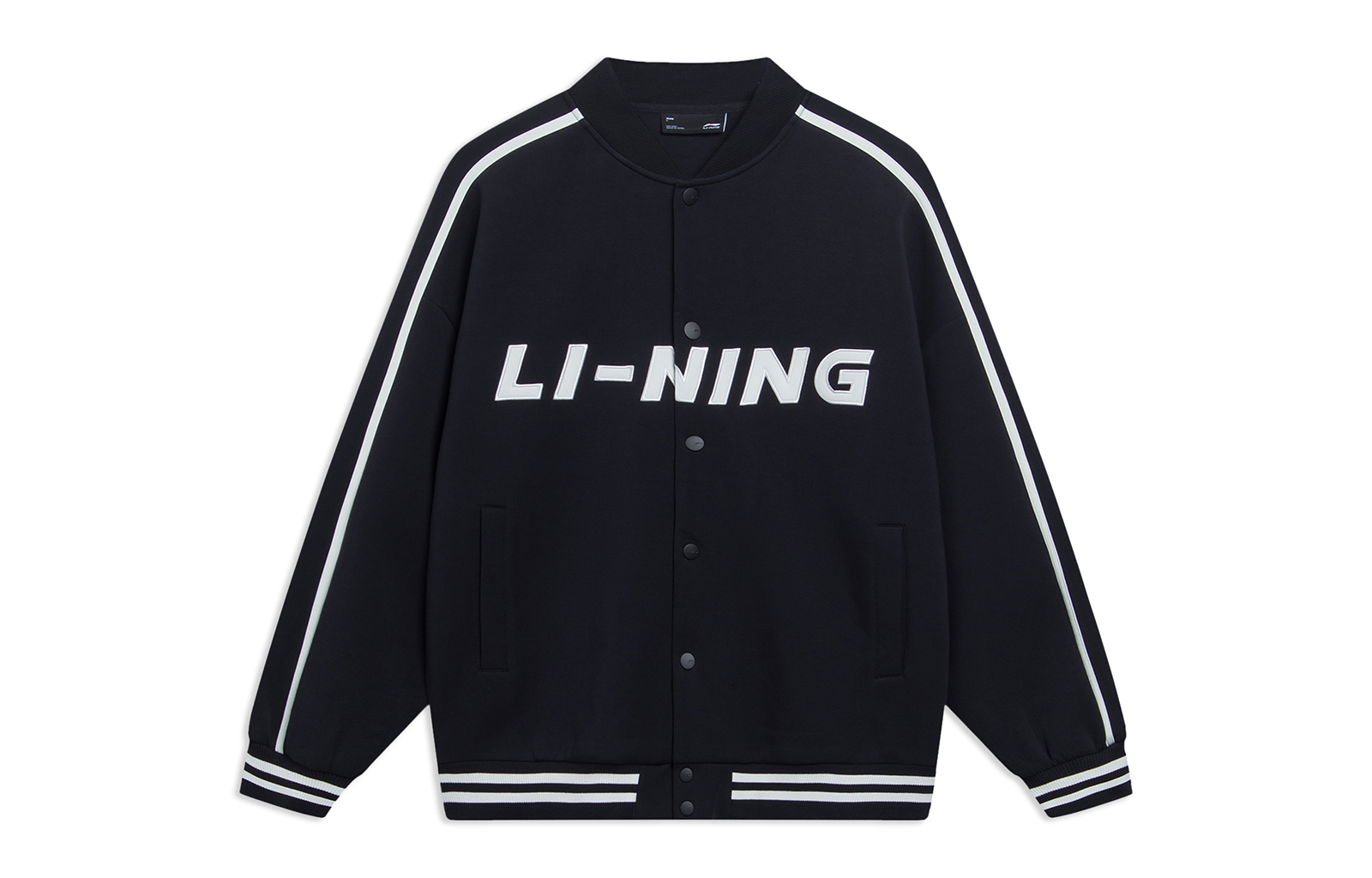 Li-Ning Sports Lifestyle Colorblock Logo Bomber Jacket Black Unisex AWDT545-2