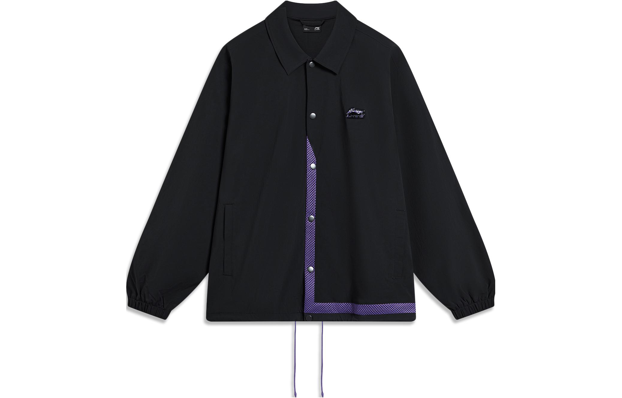 Li-Ning Sports Lifestyle Contrast Collar Logo Jacket Black AJDT765-2