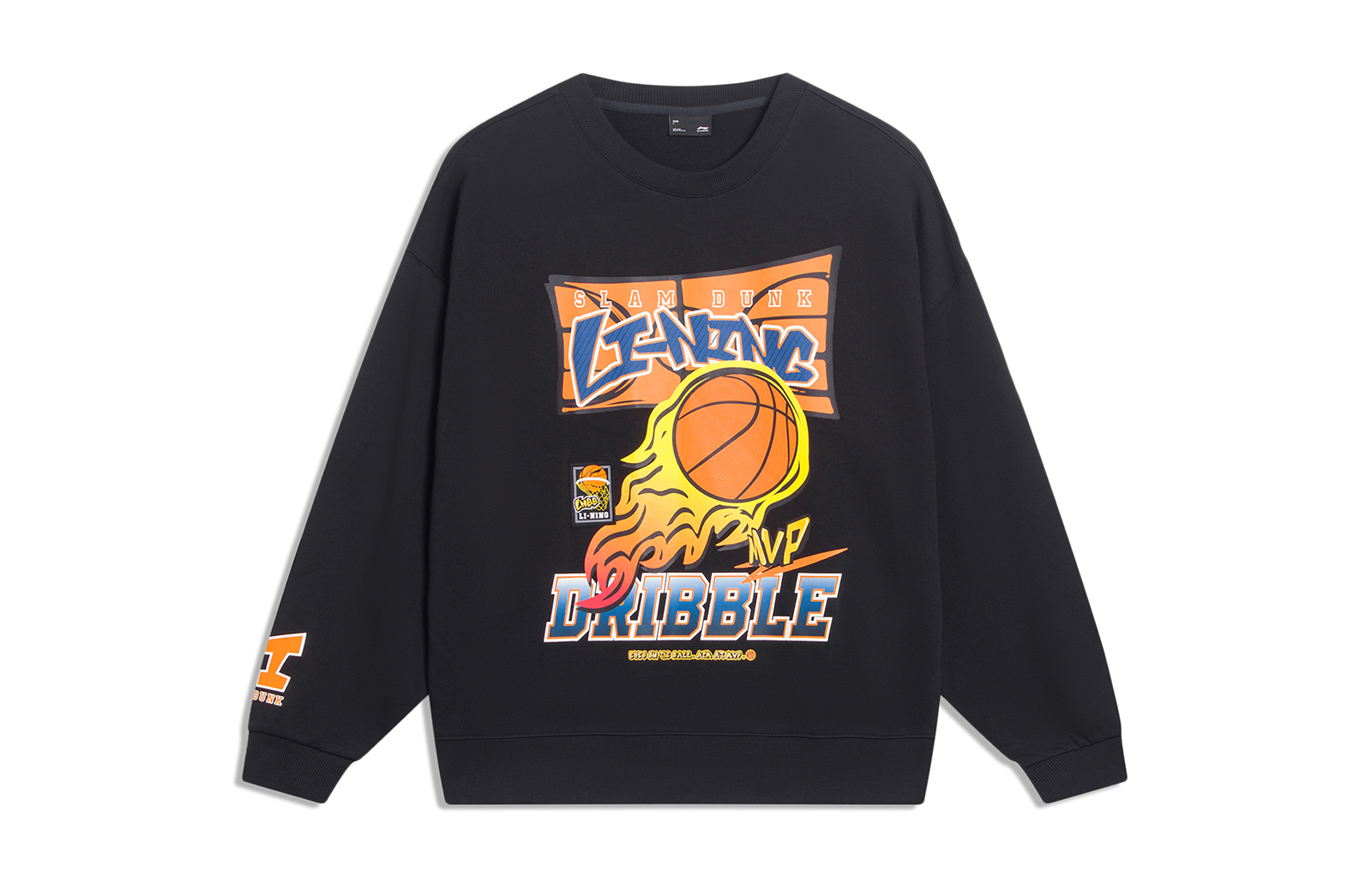 Li-Ning Sports Lifestyle Crewneck Sweatshirt Black Unisex with Letter Print AWDT553-2