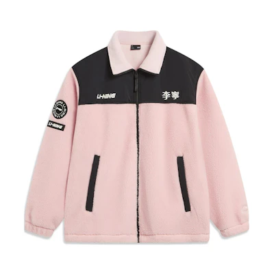 Li-Ning Sports Lifestyle Dopamine Fleece Knit Jacket Unisex in Light Pink AFDT841-2
