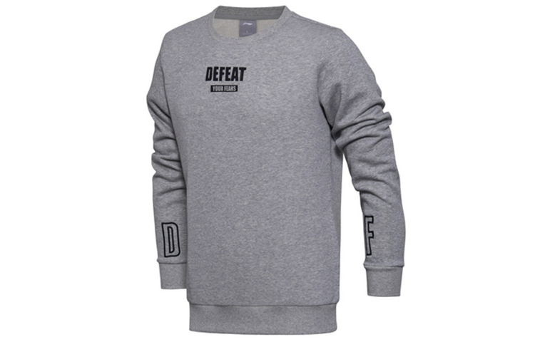 Li-Ning Sports Lifestyle Fleece Pullover Sweatshirt Gray AWDM843-5