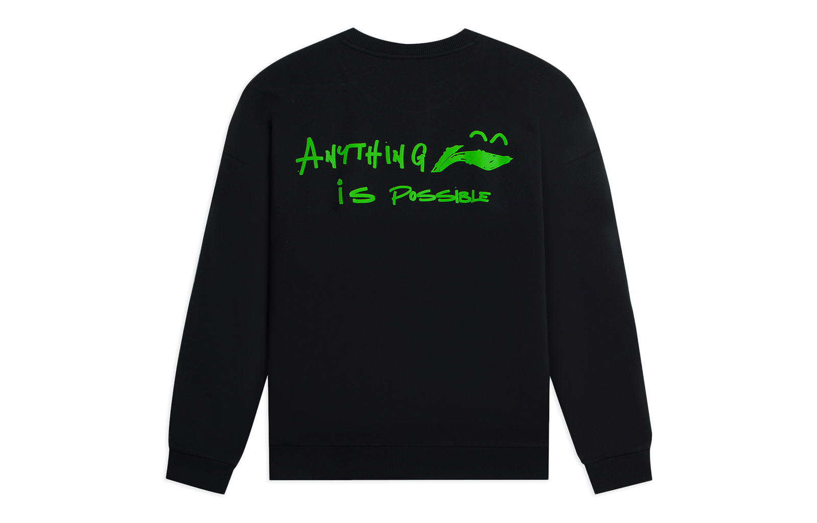 Li-Ning Sports Lifestyle Letter Print Black Unisex Casual Sweatshirt AWDSF71-8
