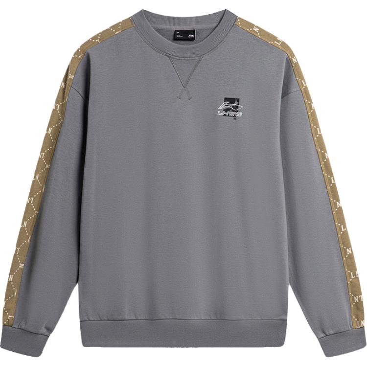 Li-Ning Sports Lifestyle Loose Fit Pullover Long Sleeve Sweatshirt Gray (Men) AWDTA47-2