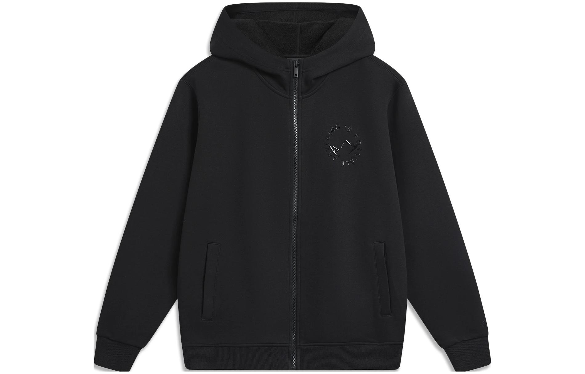 Li-Ning Sports Lifestyle Loose Fit Zip Hoodie Unisex Black AWDT755-2