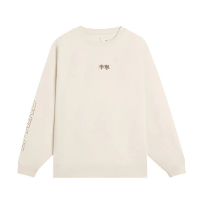 Li-Ning Sports Lifestyle Unisex Pullover Crewneck Sweatshirt Swan White AWDSB25-5