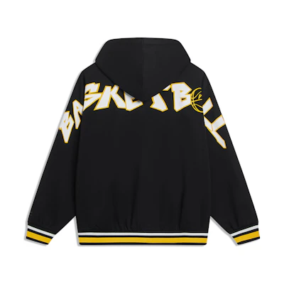 Li-Ning Sports Lifestyle Zip Hoodie Black Unisex with Logo Print Design AWDT549-2