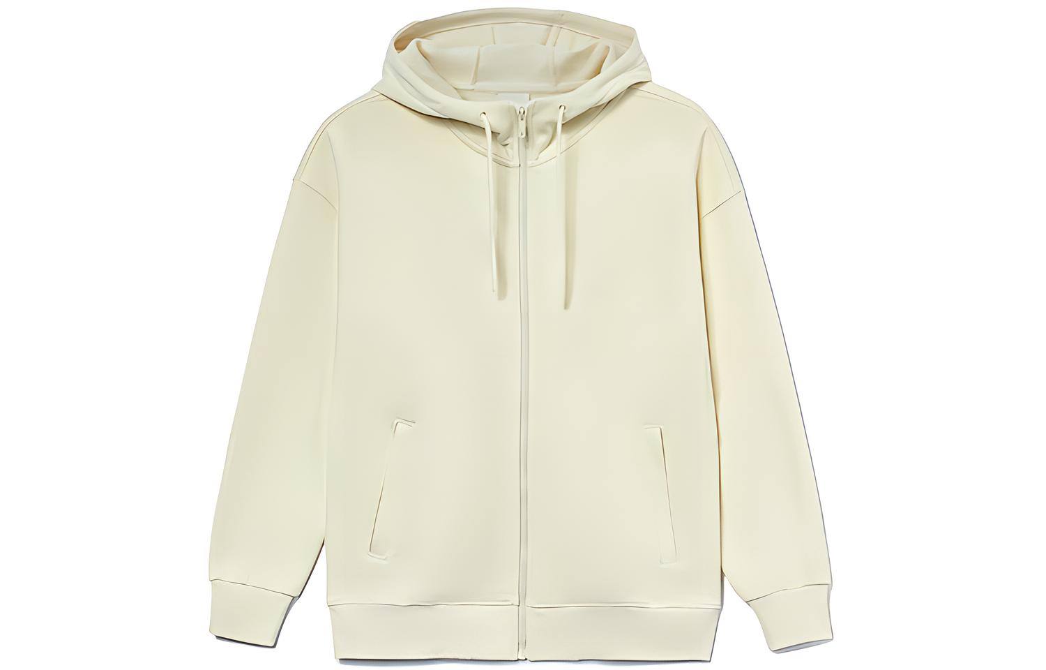 Li-Ning Sports Series Unisex Loose Fit Zip-Up Hoodie Jacket - Beige AWDR867-1