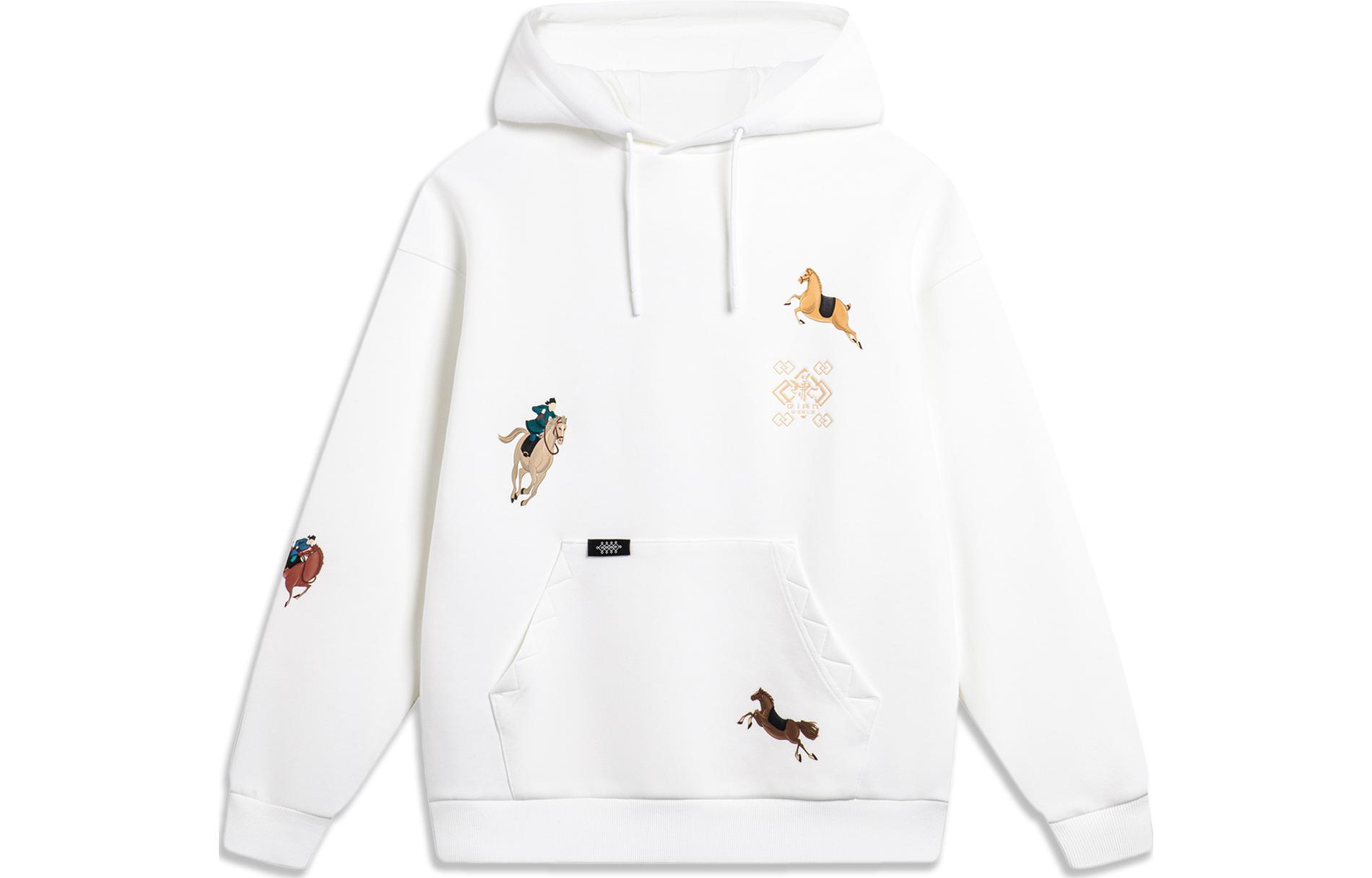 Li-Ning Sports Trend Animal Graphic Hoodie White Unisex Collab Series AWDTE21-1