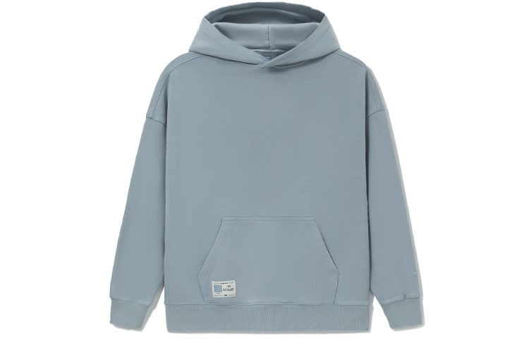 Li-Ning Sports Trend Hoodie Unisex Loose Fit Pullover Light Gray Blue AWDS067-7