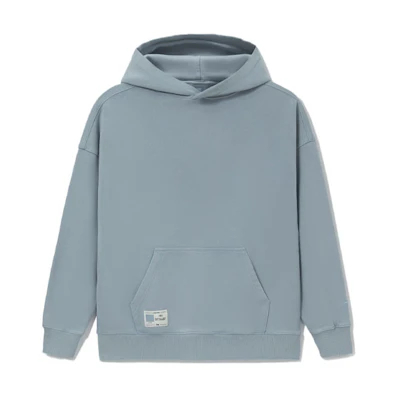 Li-Ning Sports Trend Hoodie Unisex Loose Fit Pullover Light Gray Blue AWDS067-7