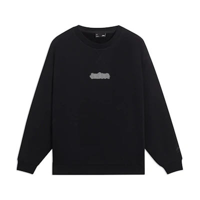 Li-Ning Sports Trend Logo Print Long Sleeve Sweatshirt Unisex - Black AWDSB51-3