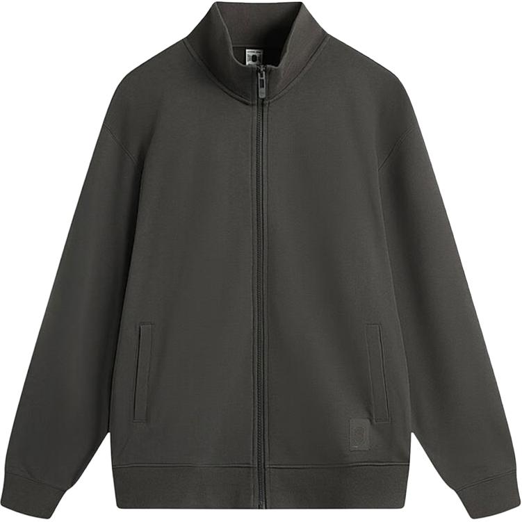 Li-Ning Sports Trend Series Zip Pullover Loose Sweatshirt Obsidian Gray AWDU847-3