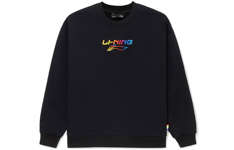 Li-Ning Sportstyle Embroidered Logo Pullover Sweatshirt (Unisex) - Black AWDS531-1