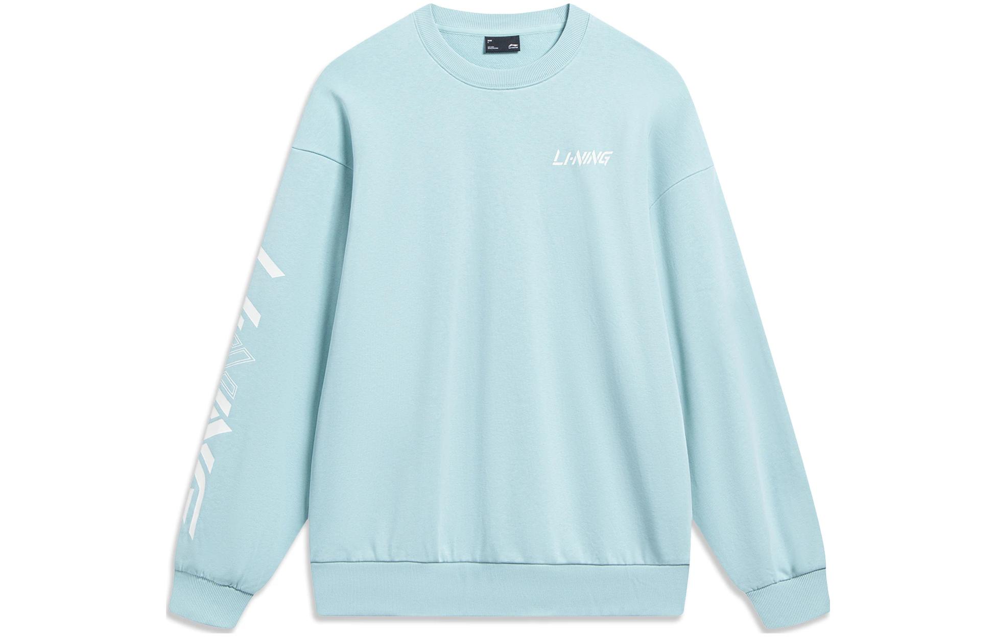Li-Ning Sportstyle Logo Print Oversized Crewneck Sweatshirt Blue Unisex AWDT607-4