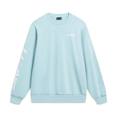 Li-Ning Sportstyle Logo Print Oversized Crewneck Sweatshirt Blue Unisex AWDT607-4