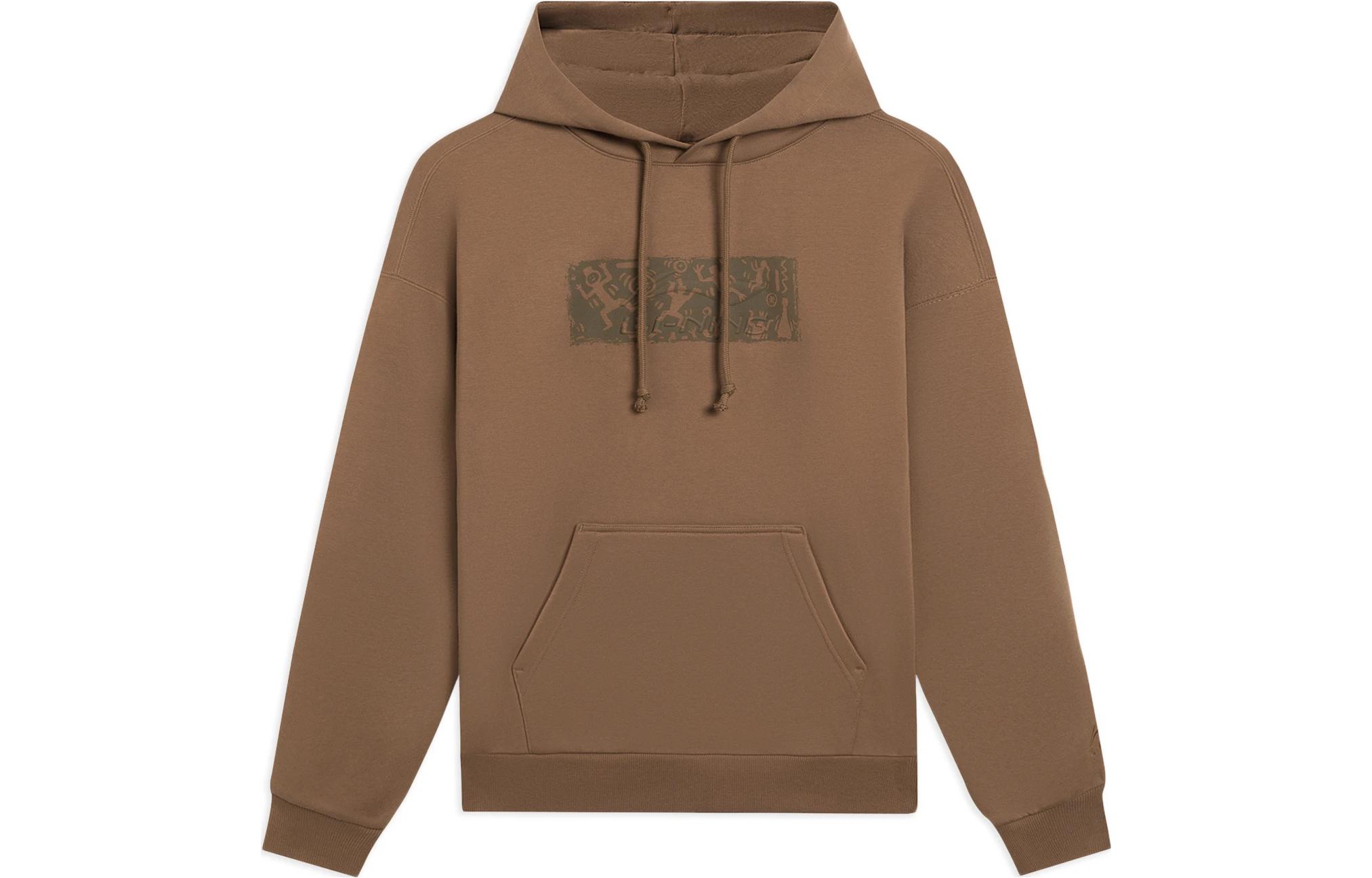 Li-Ning Sportstyle Series Unisex Brown Printed Hoodie AWDSB43-5