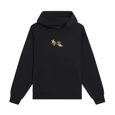 Li-Ning Sportswear Floral Print Long-Sleeve Sweatshirt Black Unisex Couple Style AWDS669-4
