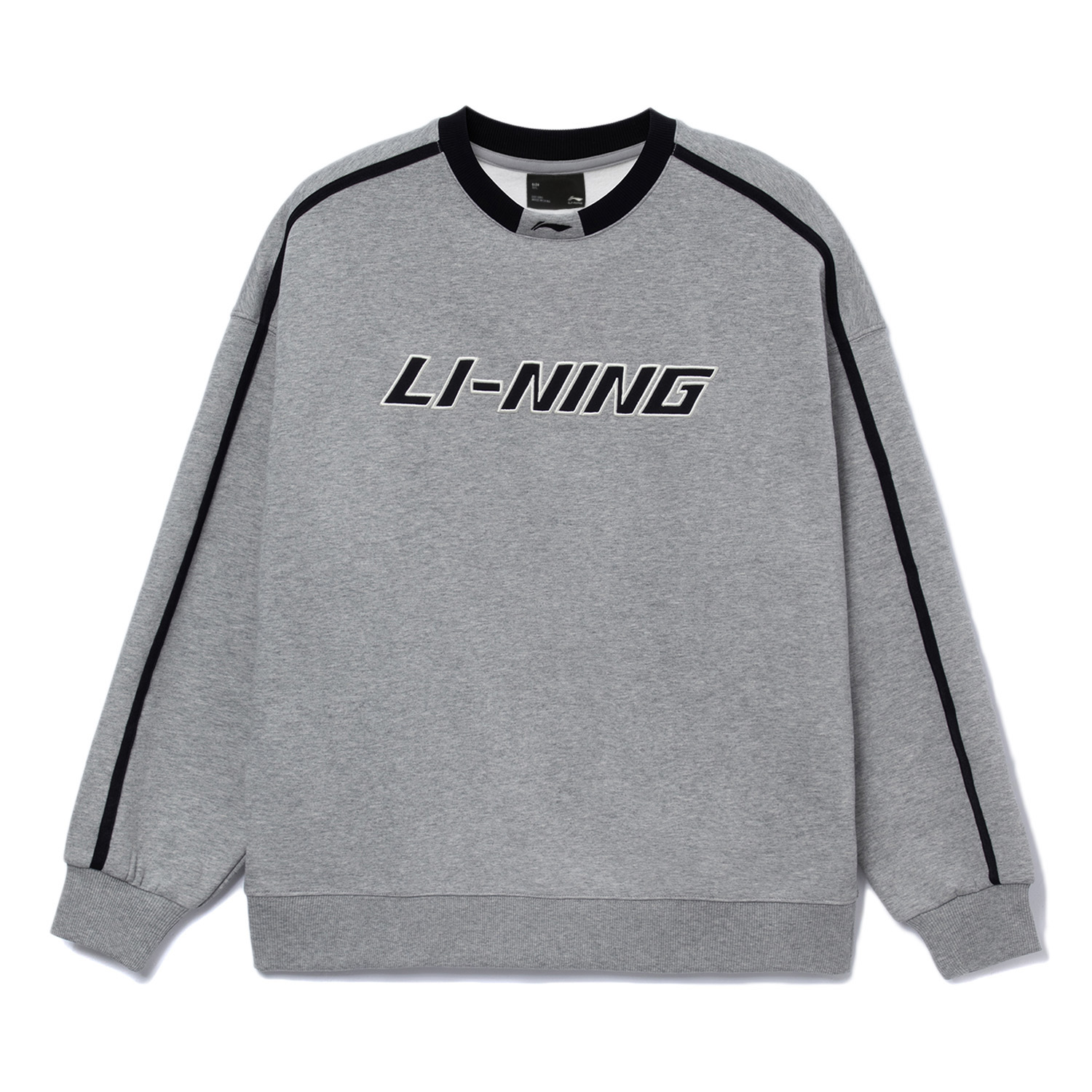 Li-Ning Sportswear Loose Fit Crewneck Fleece Sweatshirt Unisex Light Gray AWDU917-5