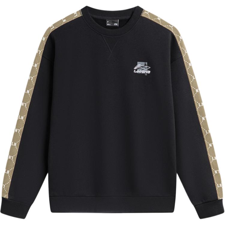 Li-Ning Sportswear Loose Fit Crewneck Sweatshirt Black Long Sleeve AWDTA15-1