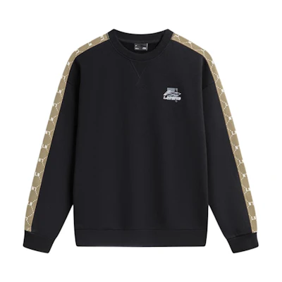 Li-Ning Sportswear Loose Fit Crewneck Sweatshirt Black Long Sleeve AWDTA15-1