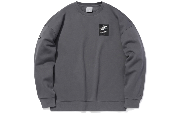 Li-Ning Sportswear Loose Fit Pullover Hoodie Couples' Edition Thunderstorm Gray AWDQ708-5