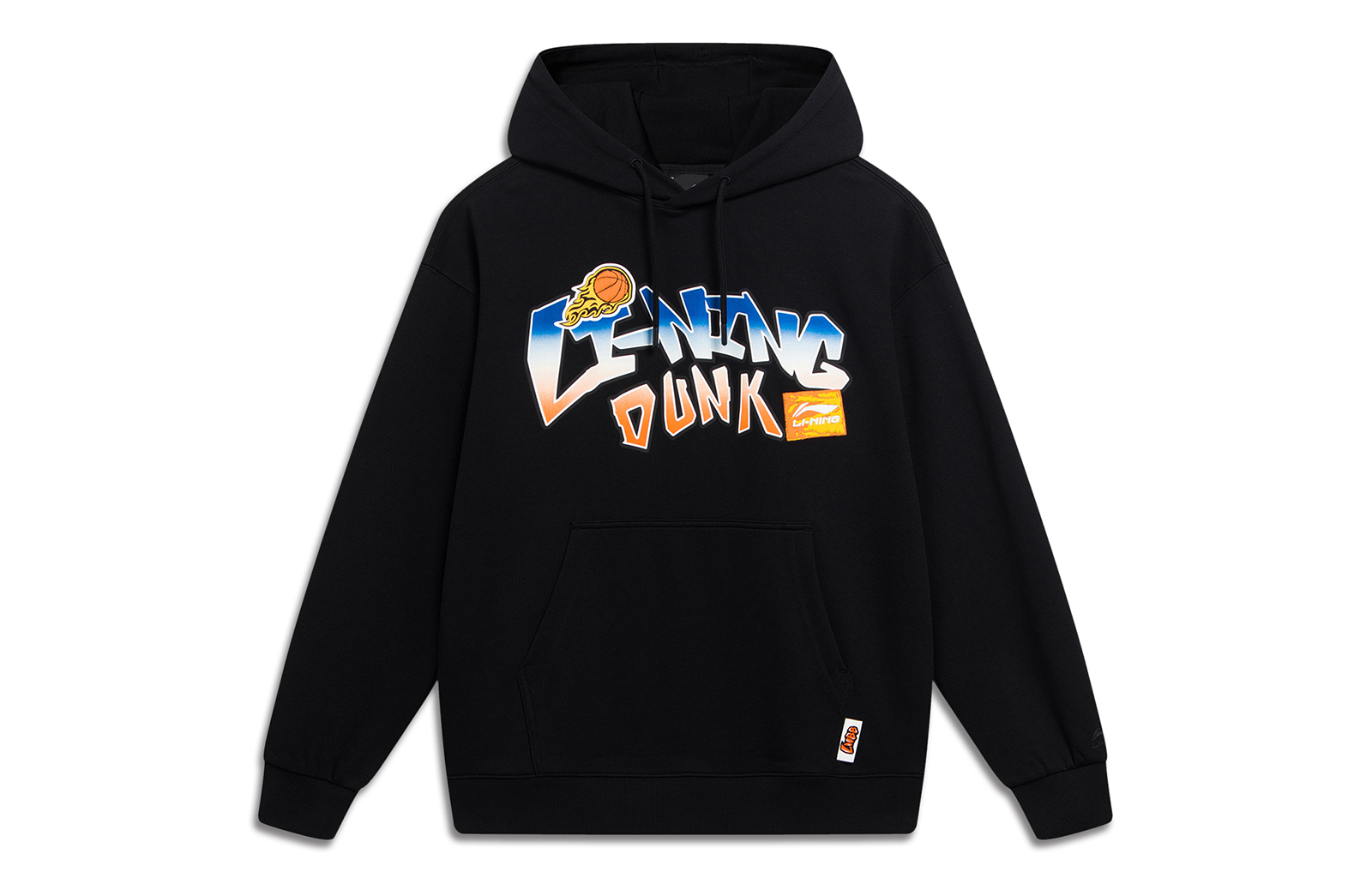 Li-Ning Sportswear Series Black Hoodie with Letter Logo Print AWDT551-4