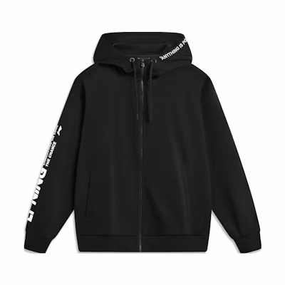 Li-Ning Sportswear Series Logo Zip-Up Hoodie Unisex - Black AWDTB39-6