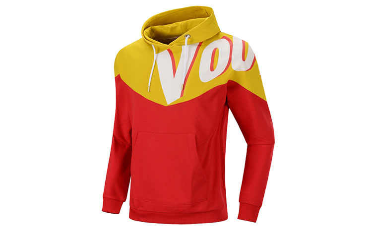 Li-Ning Sporty Fashion Hoodie Red Pullover AWDP379-5