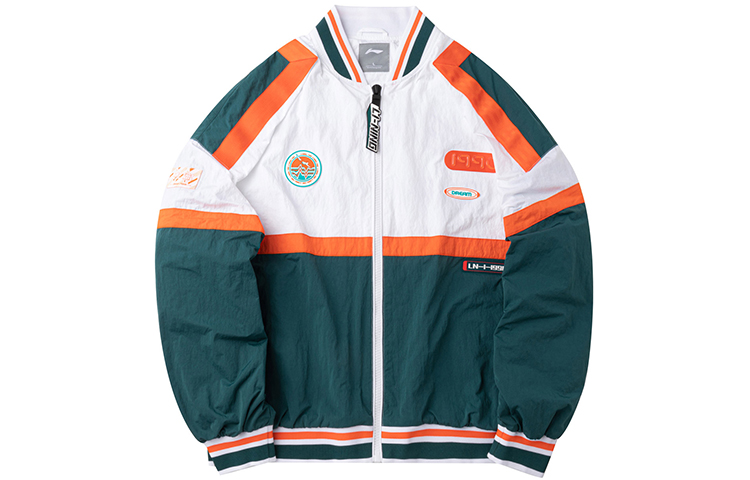 Li-Ning Sporty Fashion Loose Fit Zip-Up Baseball Jacket Sea Blue AJDQ363-3