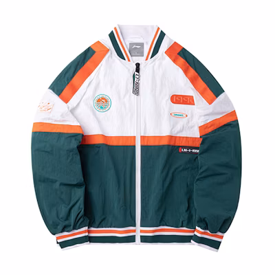 Li-Ning Sporty Fashion Loose Fit Zip-Up Baseball Jacket Sea Blue AJDQ363-3