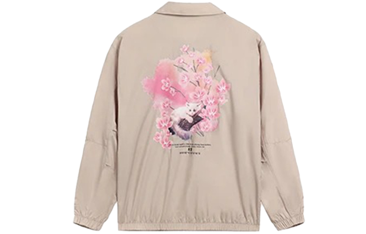 Li-Ning SS22 Sakura Series Floral Loose Fit Jacket Unisex Cashmere Gray AFDS943-4