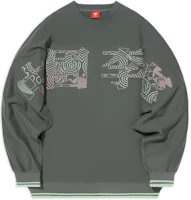 Li-Ning SS22 Unisex Oversized Logo Embroidered Crewneck Sweatshirt Green AWDS222-2 Li-Ning SS22 Unisex Oversized Logo Embroidered Crewneck Sweatshirt Green AWDS222-2
