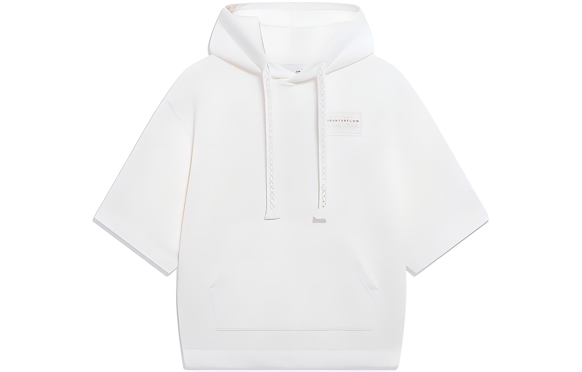Li-Ning SS23 Active Life Unisex Pullover Hoodie - Off-White Short Sleeve AWDT535-1