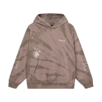 Li-Ning SS23 Tie-Dye Oversized Hoodie Unisex - Earth Brown Tie-Dye AWDT261-4
