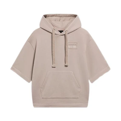 Li-Ning SS23 Unisex Solid Pullover Short-Sleeve Hoodie Goat Grey AWDT535-3