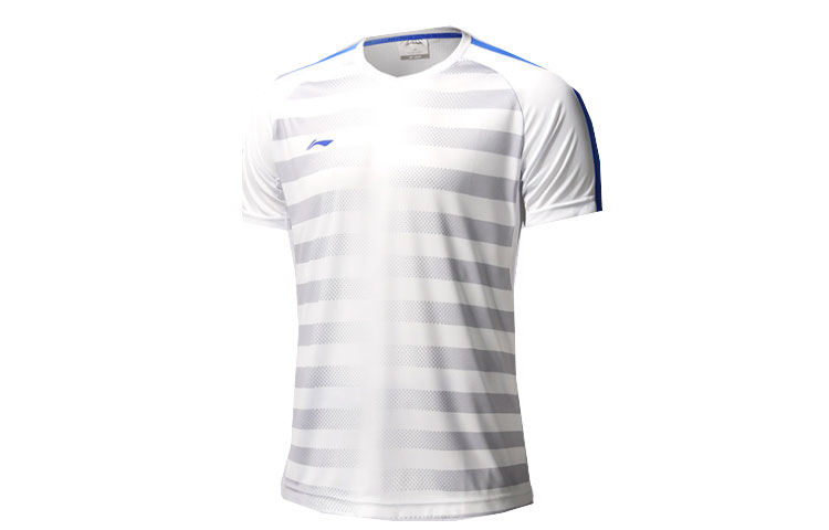 Li-Ning Striped Crew Neck Logo Short Sleeve Soccer Jersey Unisex. AAYM099