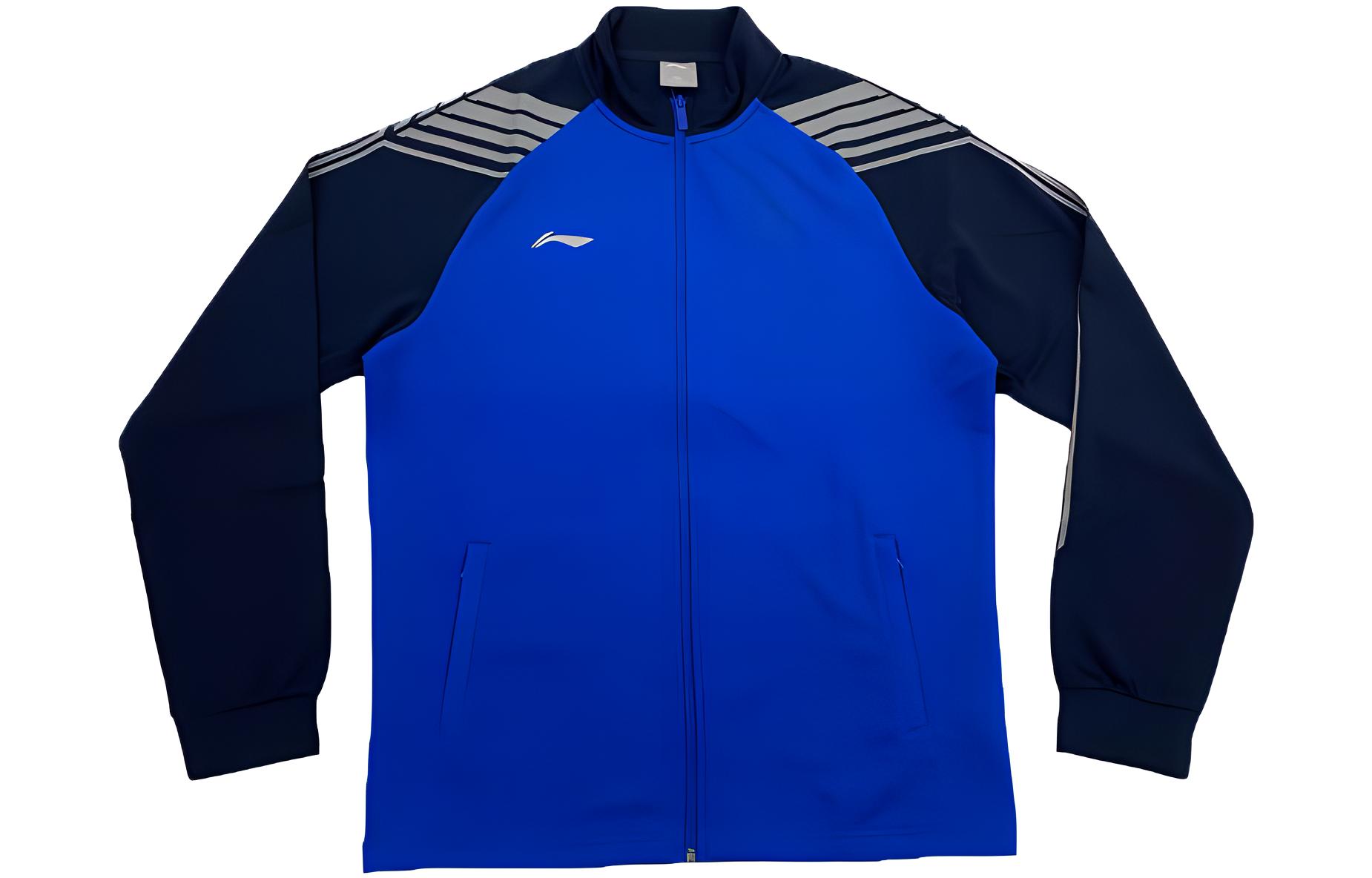 Li-Ning Striped Logo Print High Collar Zip Jacket Men’s Crystal Blue AWDR599-2