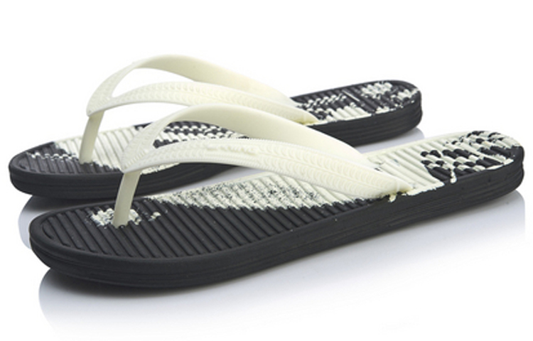 Lookbook Li-Ning Stylische Flip-Flops Weiß Schwarz AGAP024-2